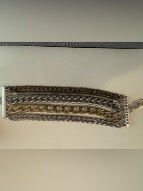 NWOT Jenny Bird Austin Cuff Mixed Metal Layered Chain Bracelet